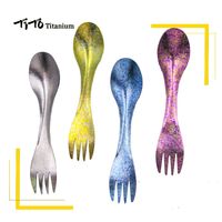 9 Styles Accessories Ultralight TiTo Titanium Spork Camping Traval Picnic Fork Spoon Outdoor Cookware