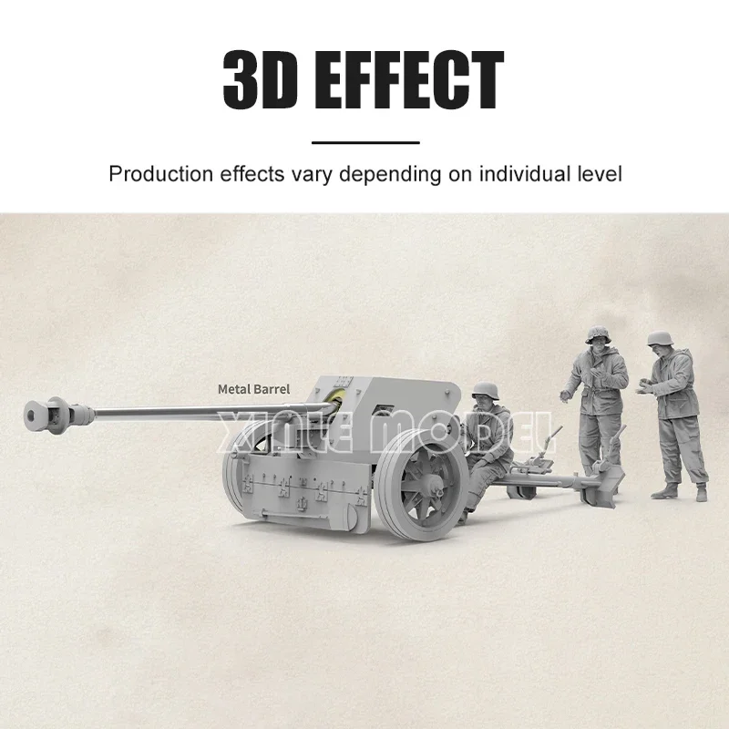 BORDER Plastic Assembled Tank Model Kit BT-051 German PAK40 75MM Anti-Tank Gun with 3 Artillery 1/35