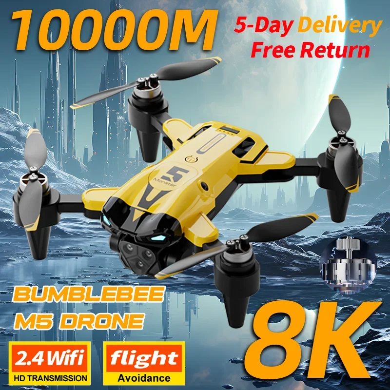 M5 Drone Professional 8K GPS Dual Camera 360° Obstacle Avoidance 5G Optical Flow Positioning Brushless RC Dron Quadcopter 10000M