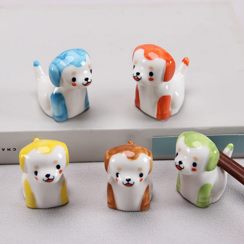 Japanese Style Ceramic Chopstick Holder Spoon Fork Cute Dog Tableware Restaurant Spoon Household Kitchen Table Decor 2025 New