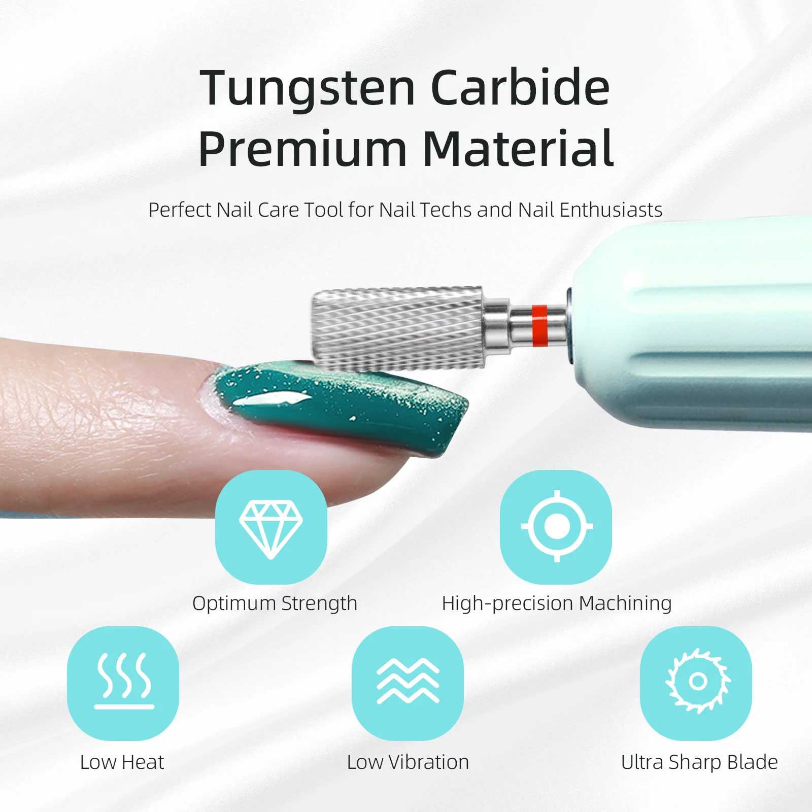 HYTOOS 13mm Barrel Carbide Nail Drill Bits Dust Proof Nail Bit 3/32 Right-handed Electric Manicure Efile Remove Acrylic Gel Tool