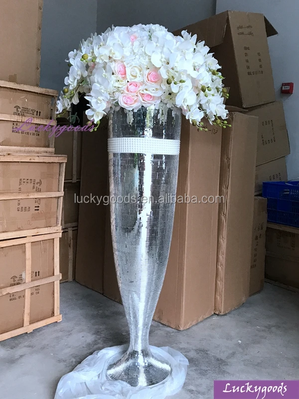 LHP017 White Restaurant Decorative Giant Floor Vase Wholesale Metal Wedding,party as Picture or Customade