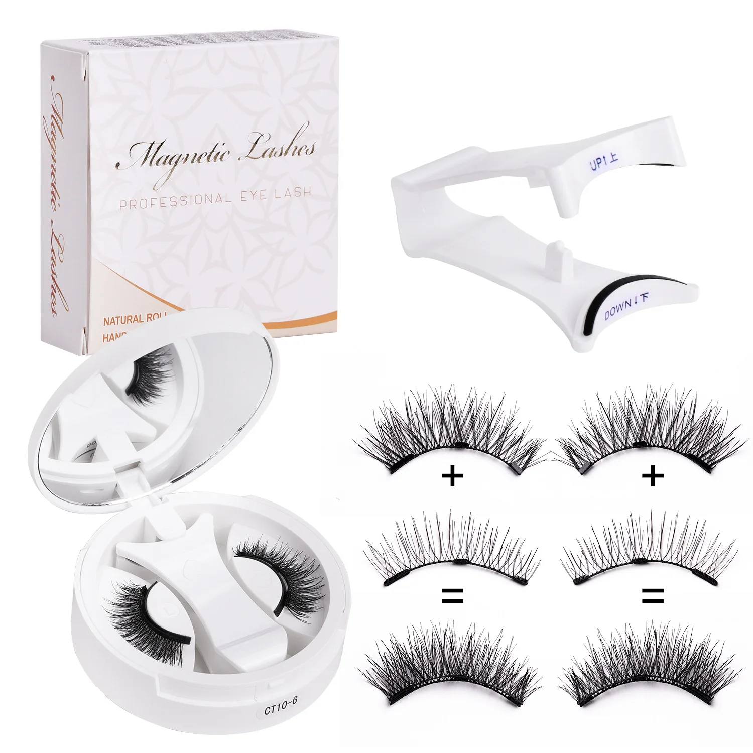 Magnetic Eyelashes Set Reusable Easy to use Eyelash Extension Tools Natural Curler False Eyelashes With Magnetic Tweezers