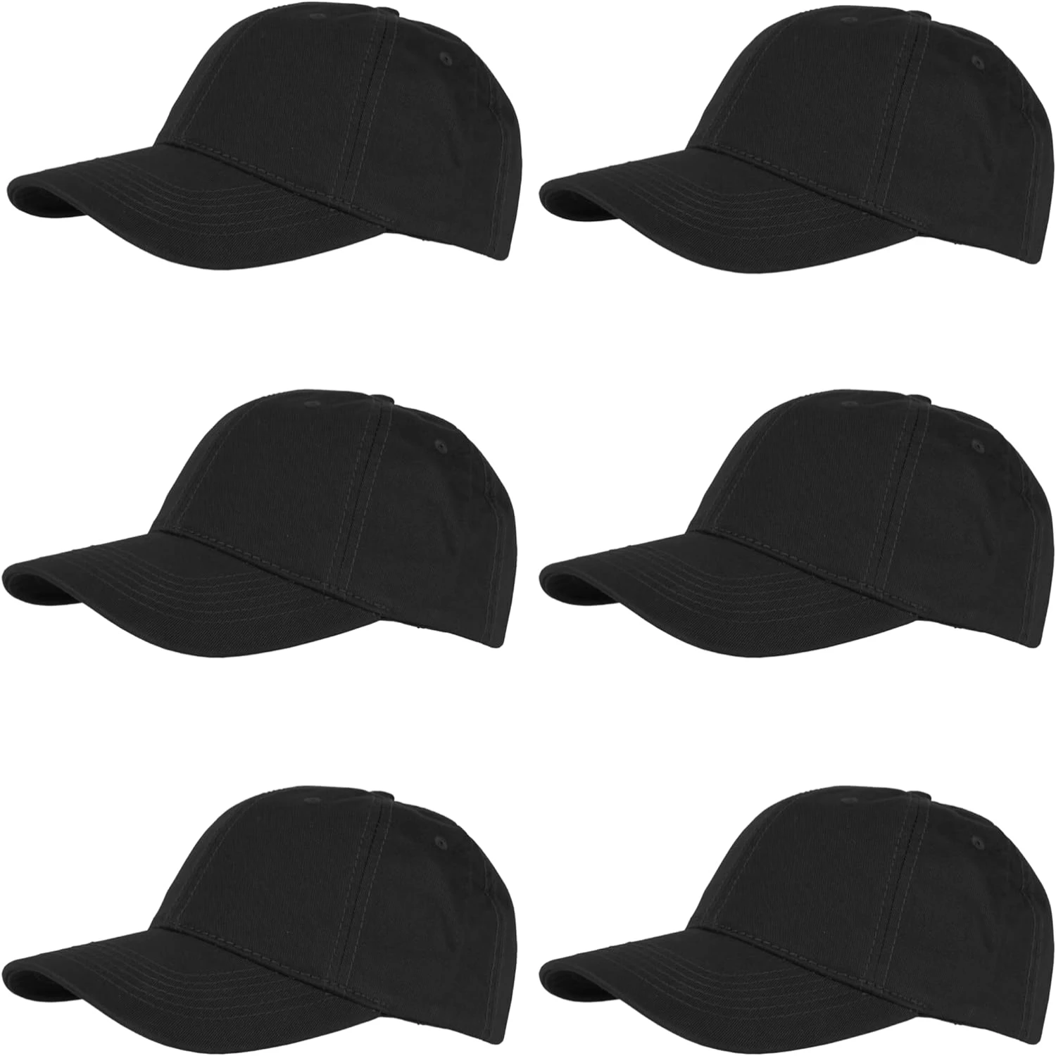 

Affordable, Stylish, and Fashionable Set of 6 Unstructured Baseball Caps for Men and Women - Superior Quality Washed Twill Hats