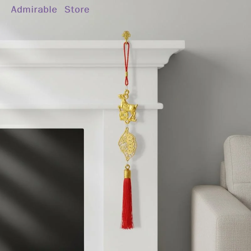 wChinese New Year Goat Hanging Ornament 2027 Red Tassel Auspicious Handmade Decor for Spring Festival Home Gifts