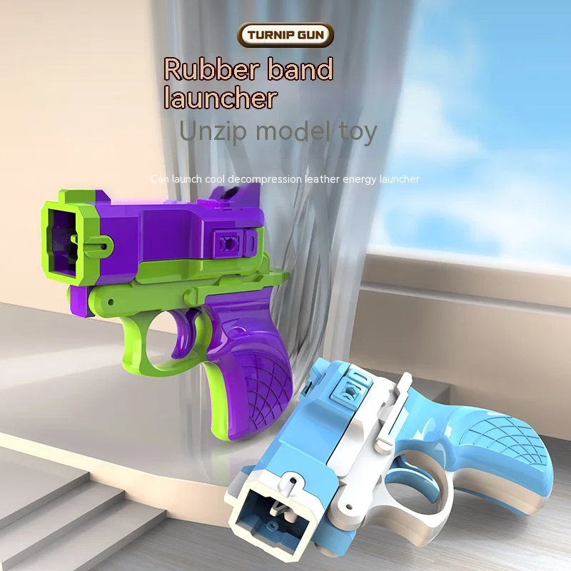 3D Gravity Model Gun Mini 1911 Toy Gun Rubber Band Firing Toy Gun Luminous Transparent Shell Trendy Toys Gift Dropshipping