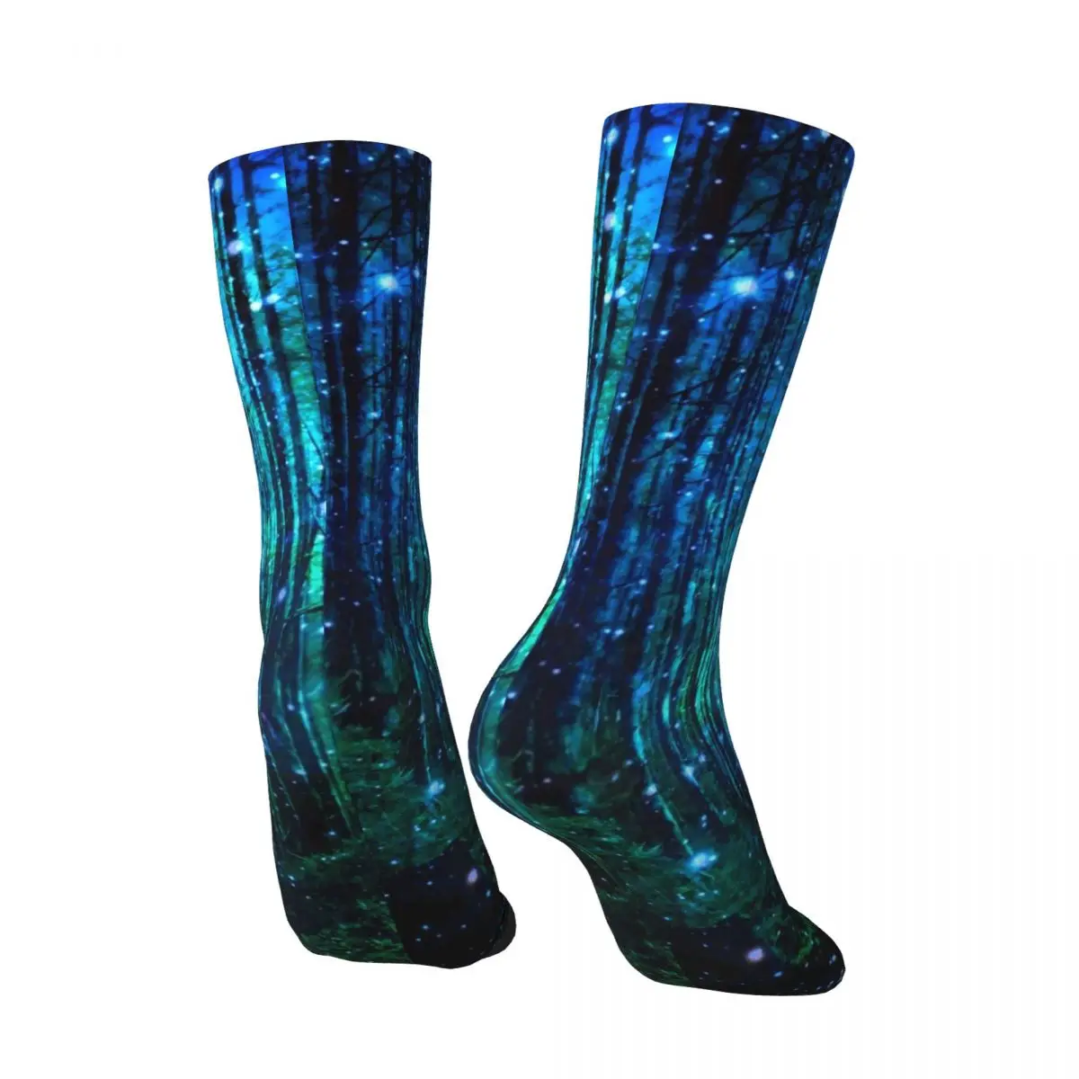 Magical Forest Socks Stars Print Casual Stockings Ladies Warm Soft Skateboard Socks Winter Graphic Anti-Slip Socks