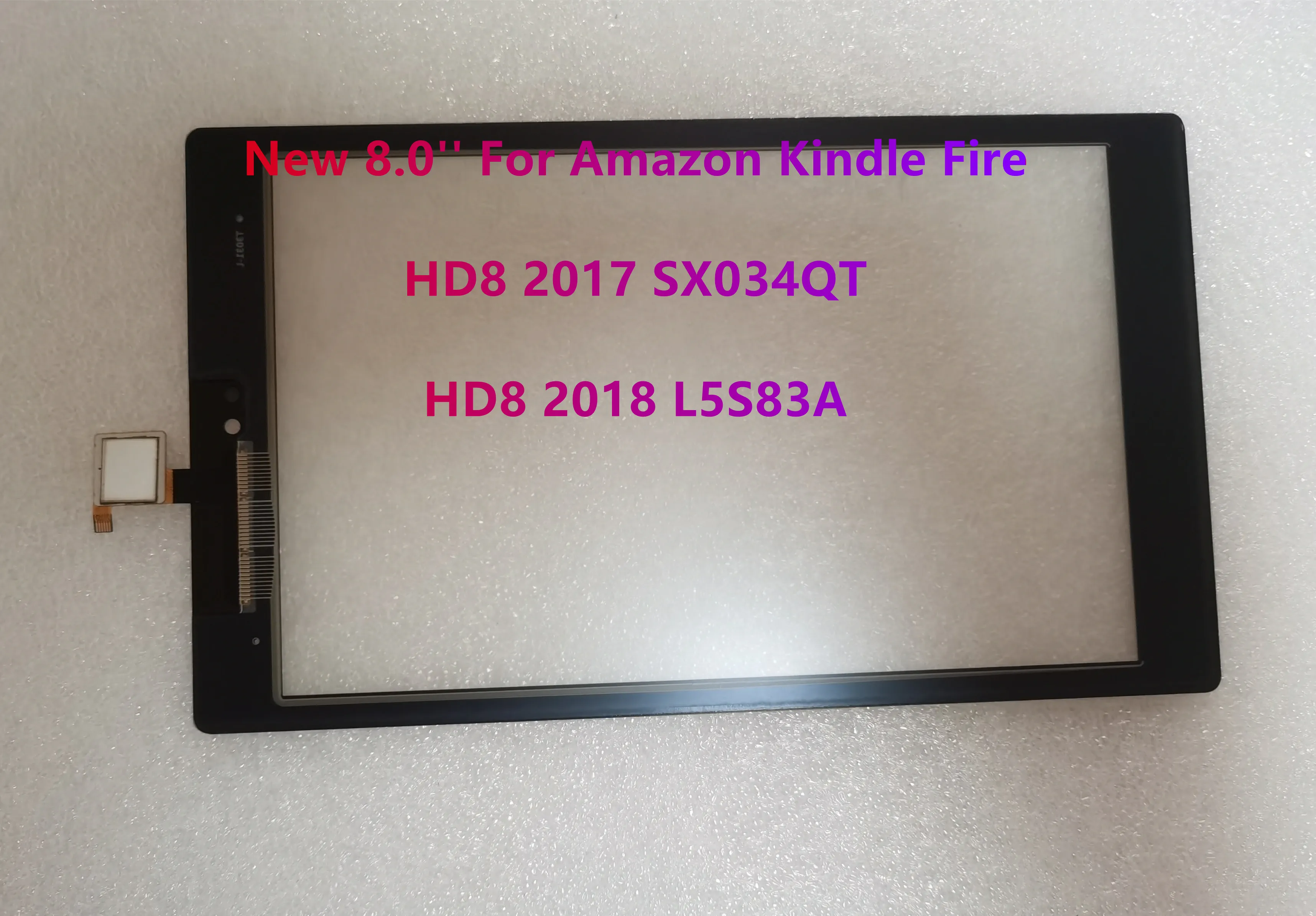 Touch Screen digitador vidro painel, peça de substituição para Amazon Kindle Fire HD 8 HD8 2018 L5S83A HD 8 HD8 2017 SX034QT, novo