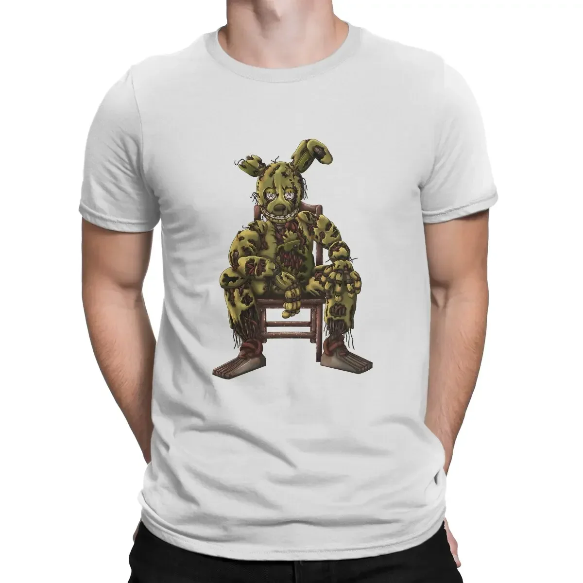 Short Sleeve O Neck T-Shirts Cotton Gift Tops Springtrap Sat In Chair Men T Shirt FNAF Vintage Tee mens designer clothes style