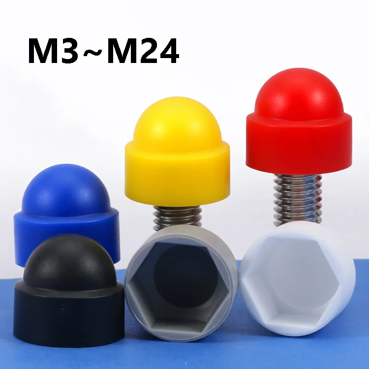 M3 M4 M5 M6 M8 M10 M12 M14 M16 M18 M20 M22 M24 PE Plastic Hexagon Nut Caps for Car Wheels Exterior Decoration Screw Bolts Caps