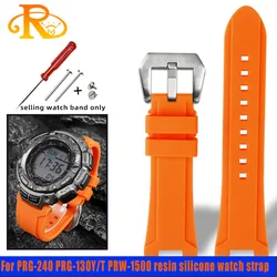 For Casio PRG-240 PRG-130Y/T PRW-1500 PRG-130 Modifying Resin Silicone Concave Rubber Watch Strap with Tools Sports Watchband