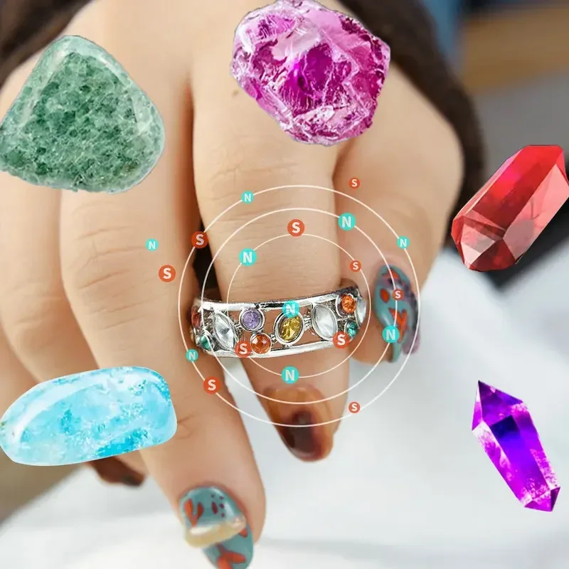 Women's Torina Crystal Quartz Ionix Ring Therapy for Weight Loss Lymphatic Drainage Magnetic Healing Accessory