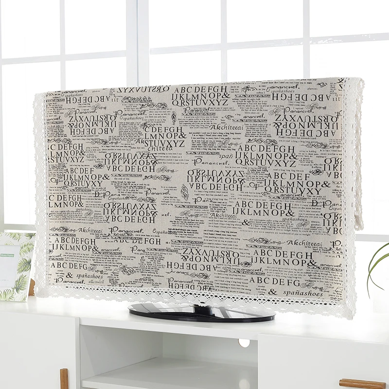 TV Cover Dust Cover Simple Modern Fabric LCD TV Cover Cloth Towel Hanging Type