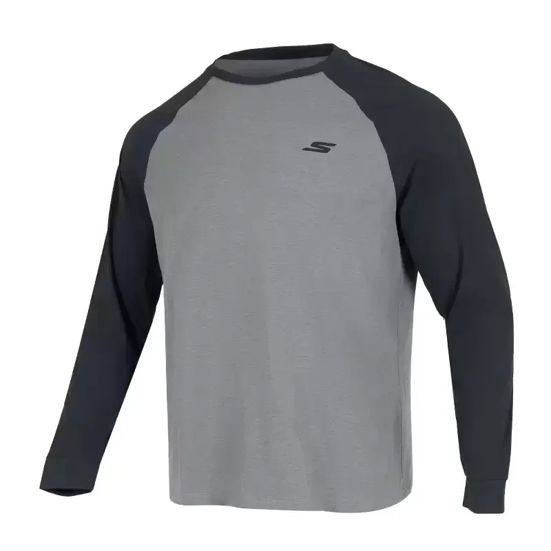Skechers Long-Sleeved T-Shirt Men's Summer Fitness Sports Clothing Comfortable and Relaxing Breathable Shirt P225U139-00Z8