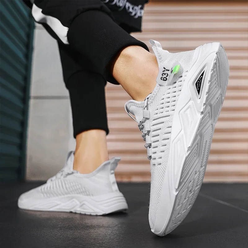 Men's Shoes Spring 2024 New Foreign Trade Soft Bottom Breathable Casual Shoes Flying Woven Casual Sports Shoes