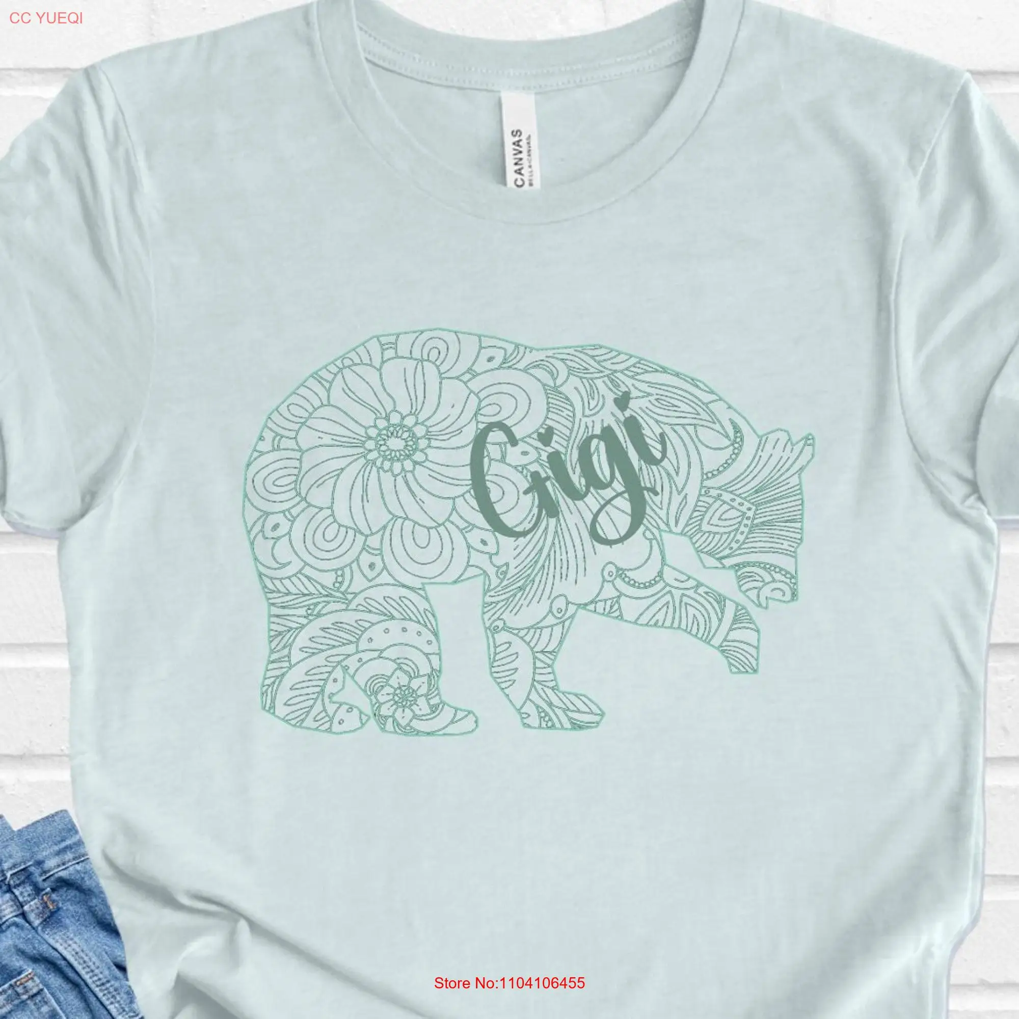 Floral Bear Gigi T Shirt for Grandma New s Promoted to Mothers Day long or short sleeves