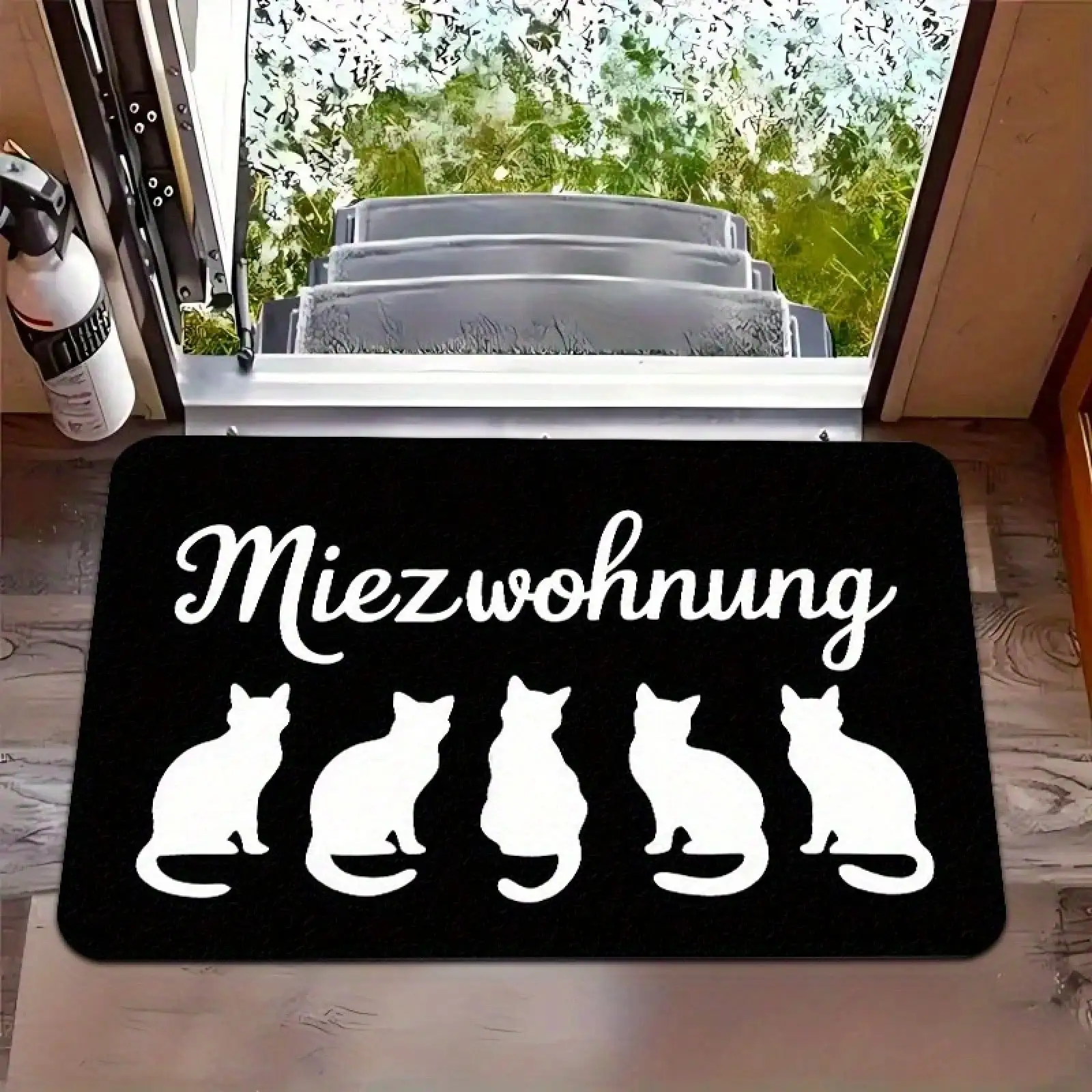 1pc German Cat Text Doormat - 
