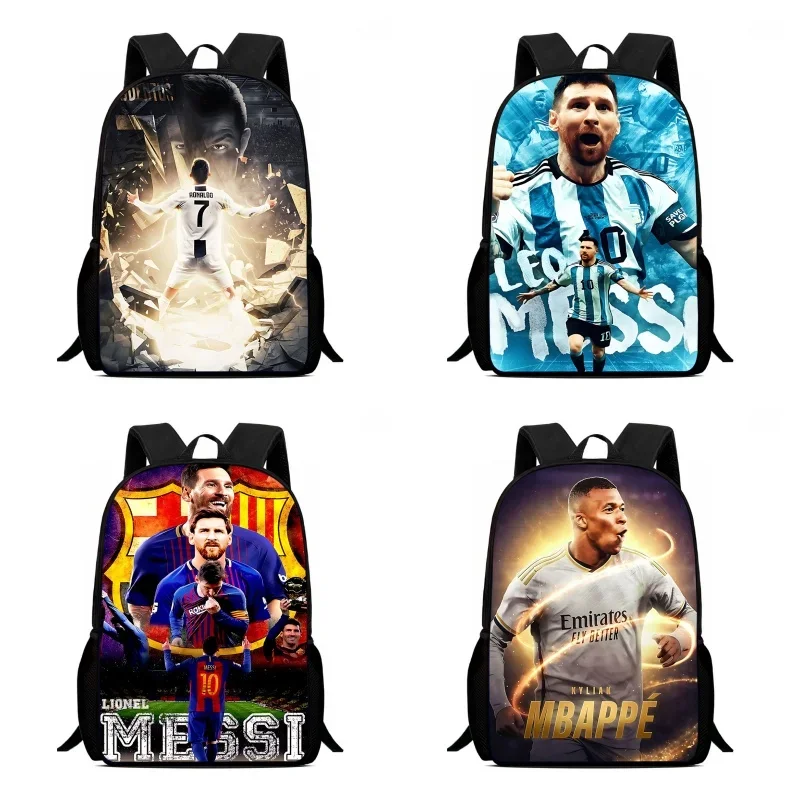 Mochila Football Star C-R-7 School Backpack,Cartoon School Bags for Boys Girls,Durable Large Kids Bookbags for Kindergarteen