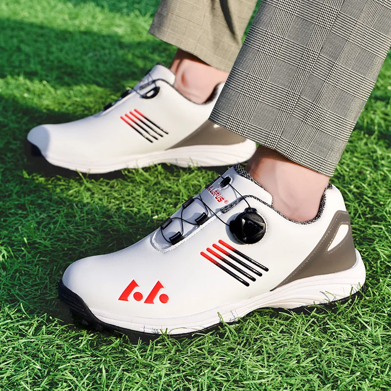 Zapatos De Golf Professionelle Schuhe für Herren, Zapatillas mit Picos De Golf Resistentes Al Agua, Farbe Blanco und Schwarz