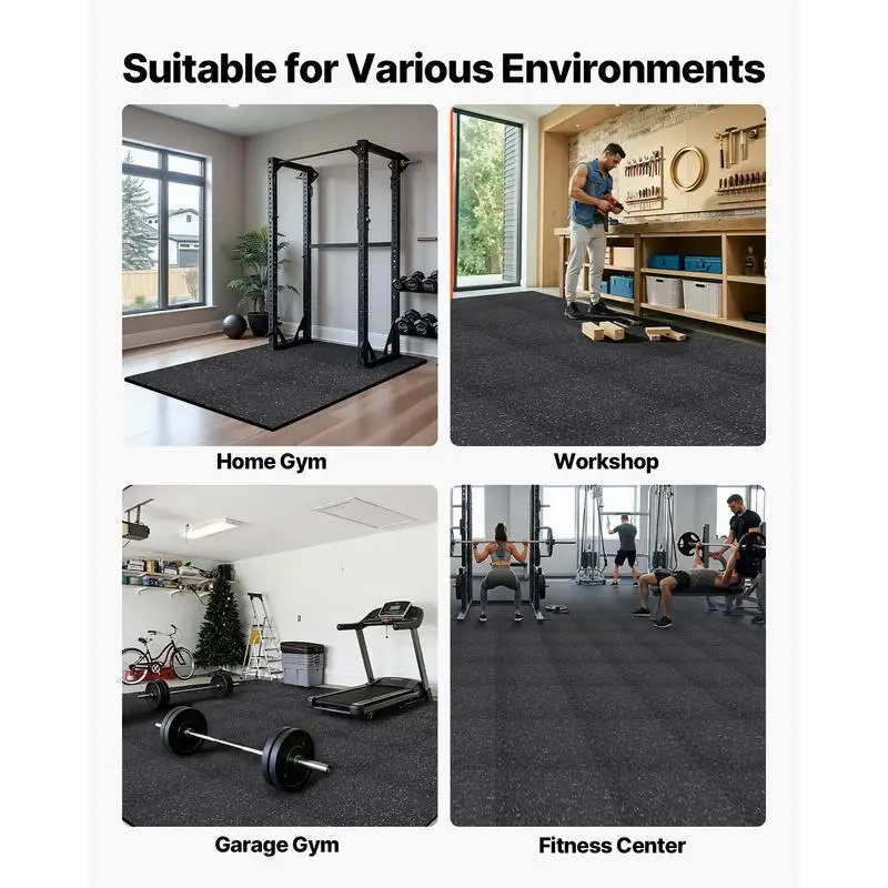 Puzzle Exercise Mat, 12 PCS Fitness Equipment Mats, 24 x 24 x 0.79 in, High-Density EVA Foam Mats Set, Interlocking Rubber Soft Tiles, Protective Floor Padding with Gray Dots for Home Gym Office - view 5