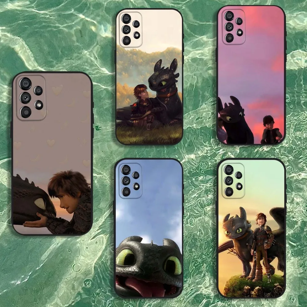 

T-Toothless Dragon Phone Case For Samsung Galaxy A20,A21s,A22,A31,A32,A52,A53,A72,73,A80 Soft Black Cover