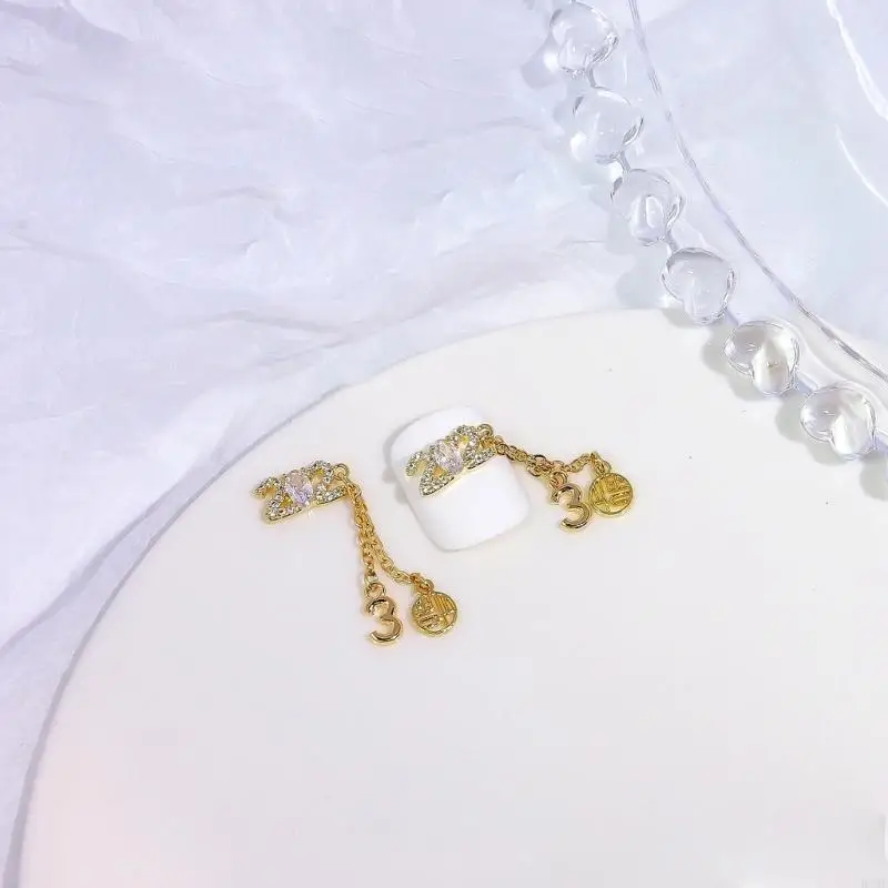 R3MF Nails Art Rhinestones Diamonds kim loại kim loại trang trí hợp kim trang trí móng tay