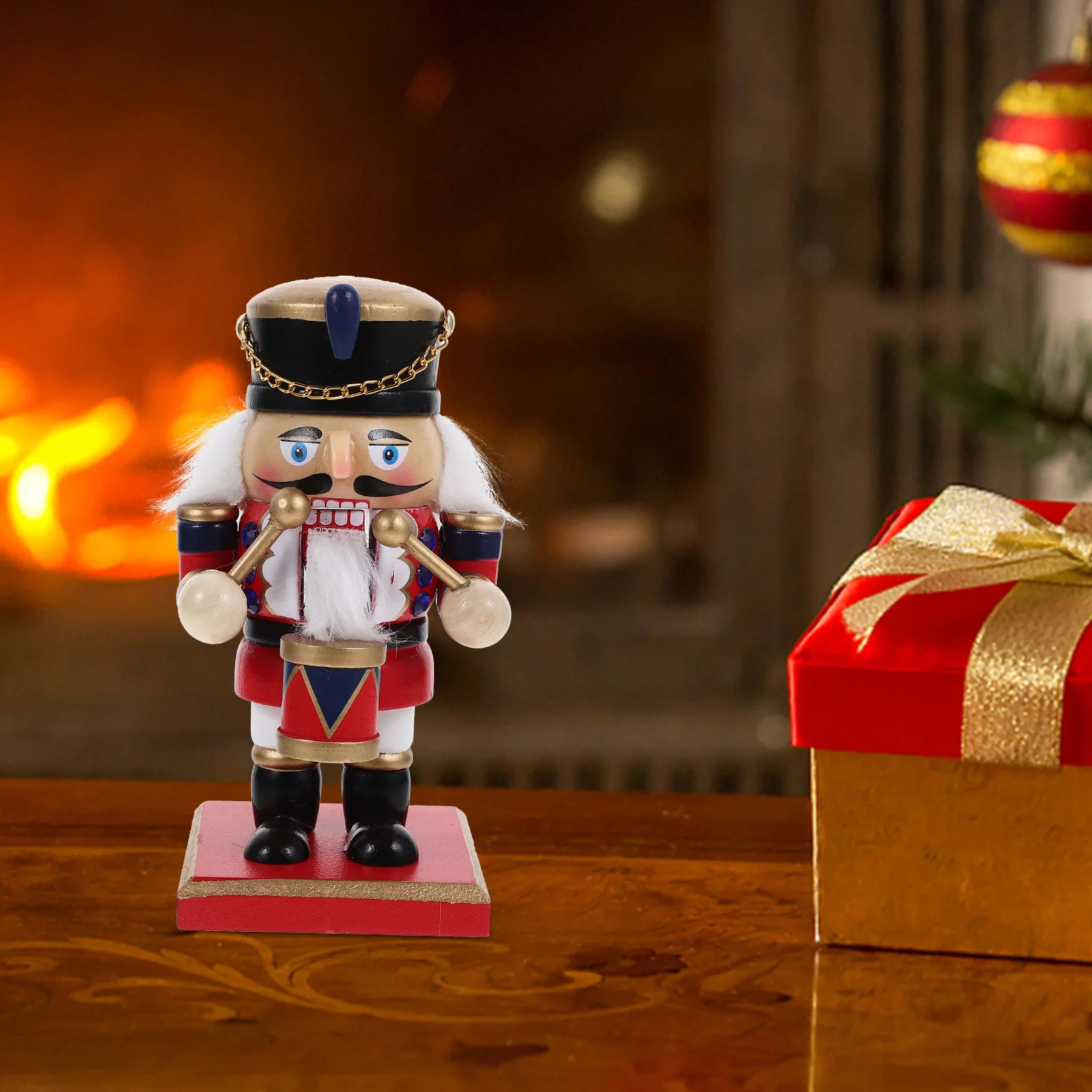 

Christmas Nutcracker Soldier Decorative Xmas Holiday Decoration Wooden Craft Exquisite Gift for Home Mantel Shelves