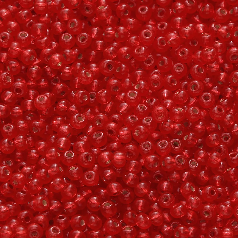 300pcs Silver Lined Seed Beads, 3mm Round Czech Glass Beads