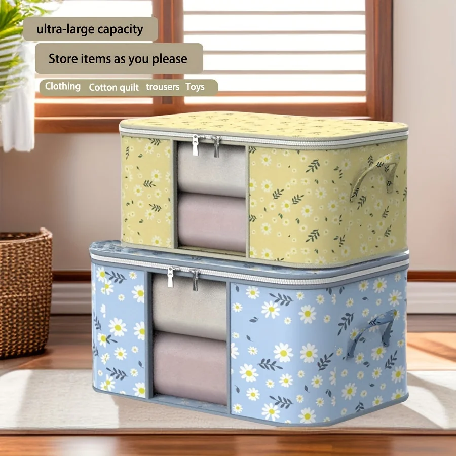 

2pc/Storage Bags for Clothes, Luggage, Moving and Packing - Large Capacity, Waterproof and Moisture-proof Quilt Storage Bags