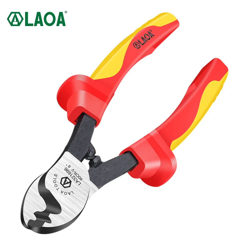 LAOA 1000V Insulated Cable Cutter Protection Against Electric Shock Wire Stripper Tool Cable Scissors Manual Tool