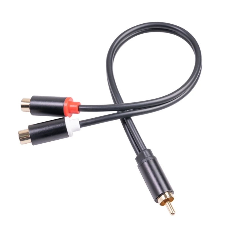 Adapter Y 1 RCA (męski) na 2 RCA (żeńskie) Adapter stereo Y Kabel subwoofera 1 męski na 2 żeńskie złącza rozgałęźne Y