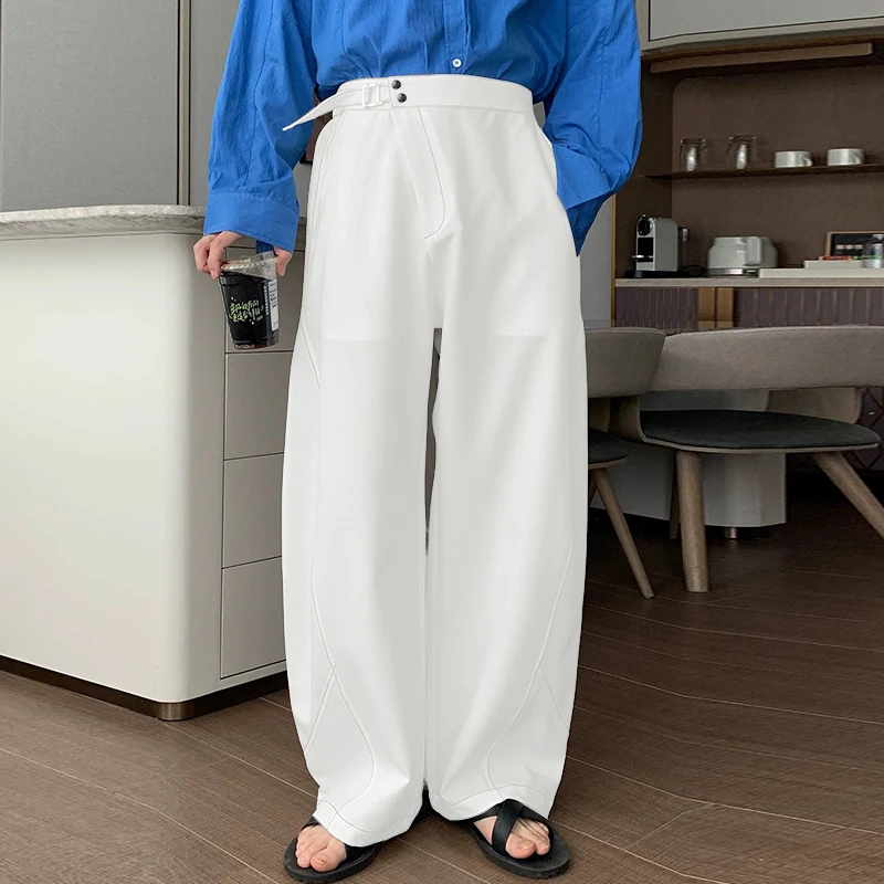 

INCERUN Men Pants Solid Color Button Joggers Loose Casual Straight Trousers Men Streetwear Fashion Leisure Male Long Pants S-5XL