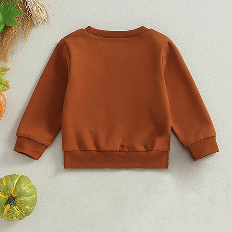 Toddler Halloween Sweatshirts Cute Ghost Print Crew Neck Long Sleeve Baby Boys Girls Pullovers Fall Tops Pumpkin Face Costume