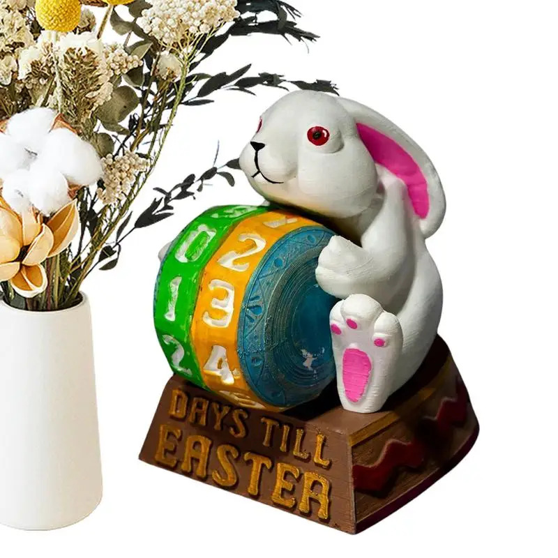 Happy Easter Countdown Calendar Easter Bunny Advent Calendar Basket Stuffers Home Decoration Bunny Statue for Kids Boys Girls