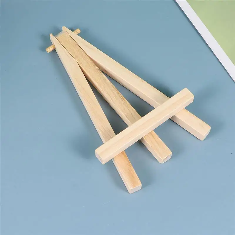 4 Pcs Table Top Easel Mini Easels Oil Painting Board DIY Round Bamboo Blank