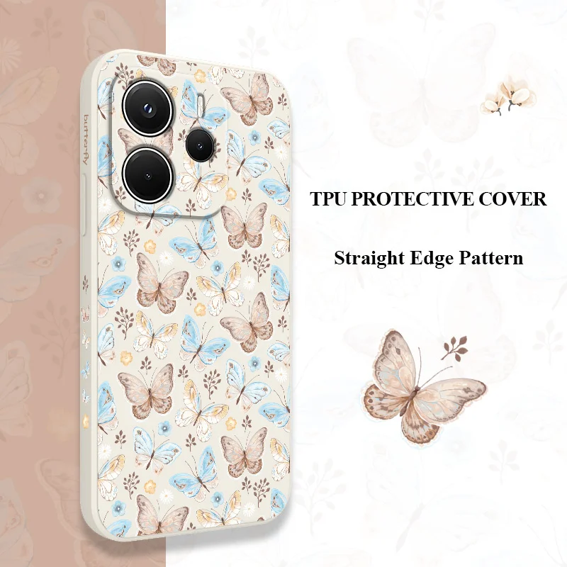 

Flying Butterfly Phone Case For Xiaomi Redmi Note 14 13 12 12S 11 11S 10 10S 9 9S 15 14C Pro Plus 4G 5G Liquid Silicone Cover