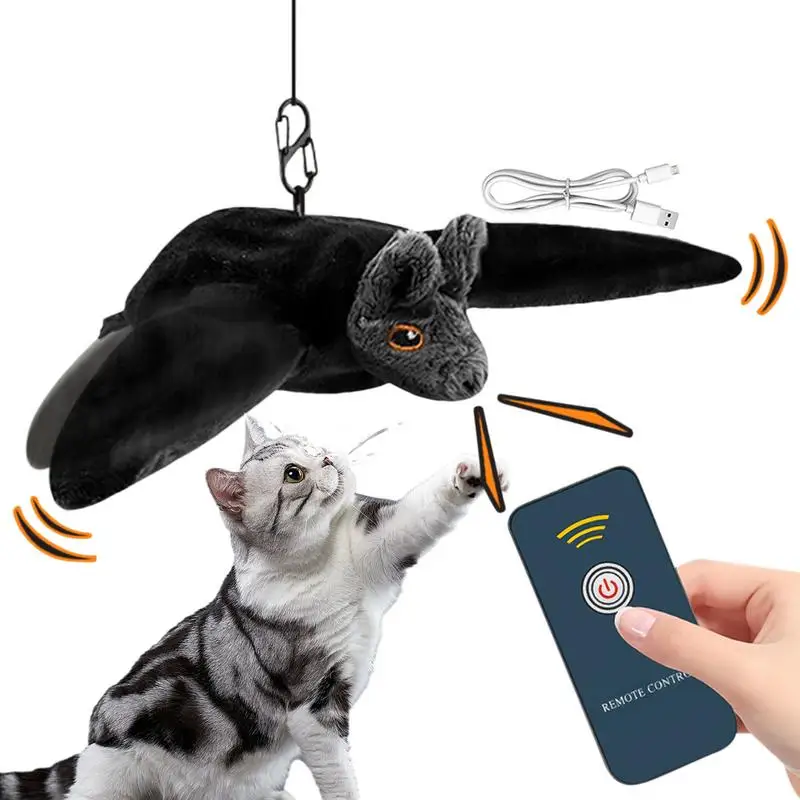 

Flapping Bat Cat Toy 3 Modes Touch Activated Kitten Toys with Catnip Pet Exercise Toys Beating Wings Toys for Kitten Exercise