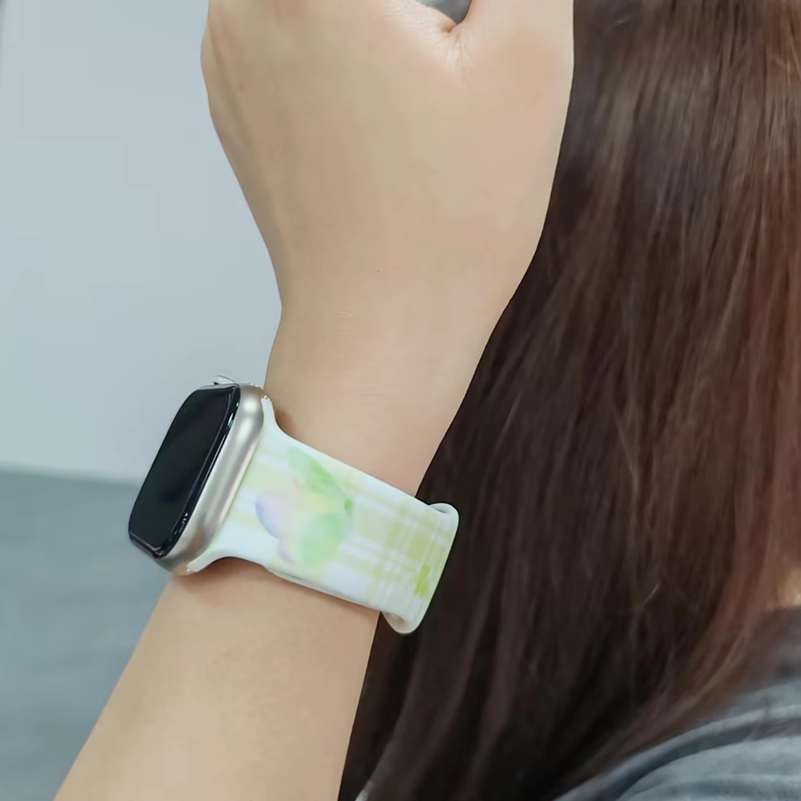 حزام مطبوع على شكل فراشة مربعة لساعة أبل 11 10 9 سوار من السيليكون قابل للاستبدال لساعة iWatch 46/44/42 مللي متر
