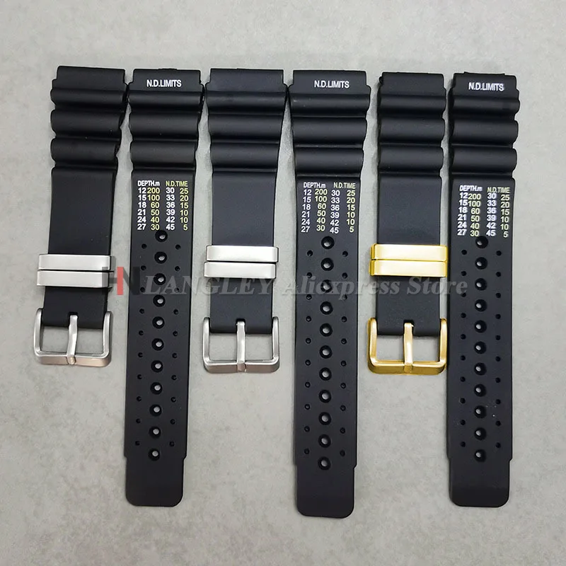 ND Limits Diver Pulseira de borracha de silicone 20mm 22mm 24mm Pulseira esportiva para Seiko para Citizen para Promaster Water Ghost Cintos de resina