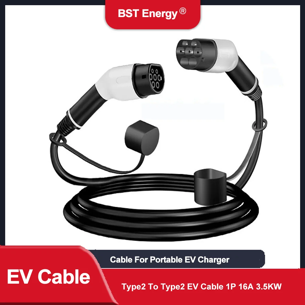 

Type2 To Type2 Ev Charging Cable 1Phase 16A Female To Male Plug 3M 5M Cable 3.5kw IEC62196-2 EVES For Electric Car Charging