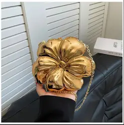Luxury Acrylic Evening Case Bag for Women Fashionable Flower Shaped Elegant Handbags Beads Chain Shoulder Cross body Party Prom