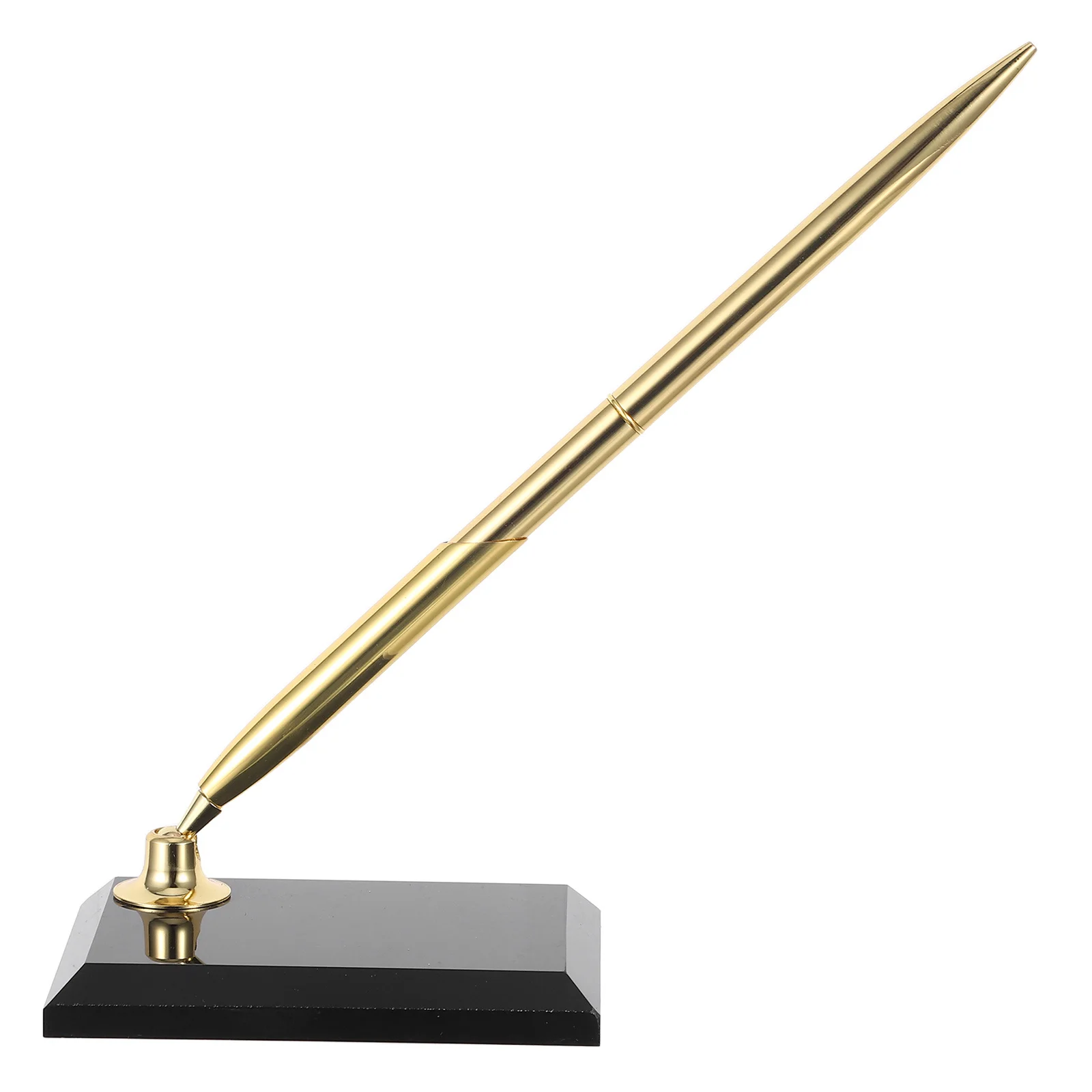 Stable Placement Signing Pen Acrylic Base Metal Ballpoint Reception Counter Guest Book Wedding Sign in Signature Pen with Stand