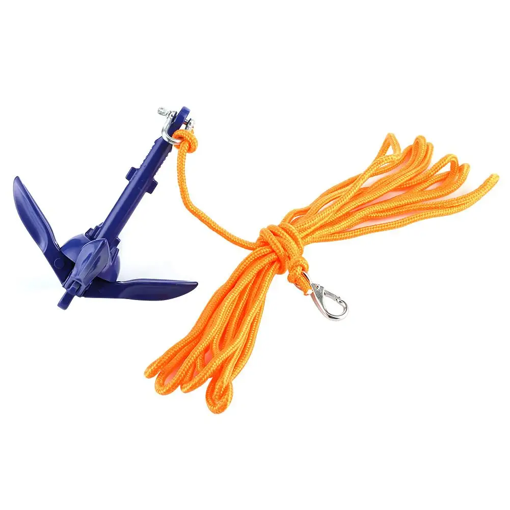 4-Tine Marine Folding Anchor Kit with Rope Hook for Watercraft - for boats , Kayaks, Canoes, Sailboats