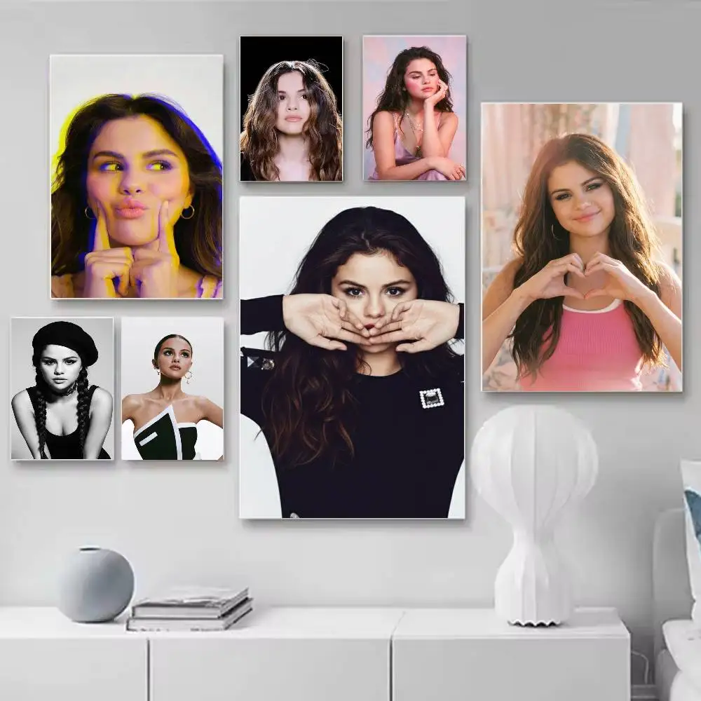 Singer S-Selena Gomez Poster HD Self Adhesive Waterproof Wall Art Ideal for Home Office Dorm