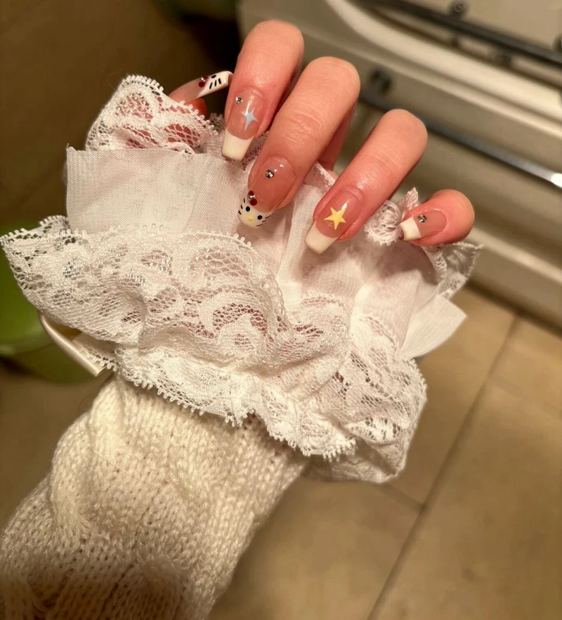 

props for photography with nails sweet lace sleeves for arm woman ruffles Manicure display practice creative Nail photo tool