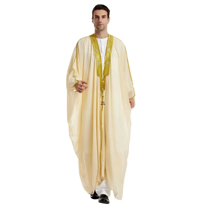 Vestido Jubba Thobe muçulmano para homens, Robe árabe saudita, Eid Djellaba, Ramadan Abaya, Kimono turco, Dubai Kaftan, Oração do Islã Caftan, Dishdasha