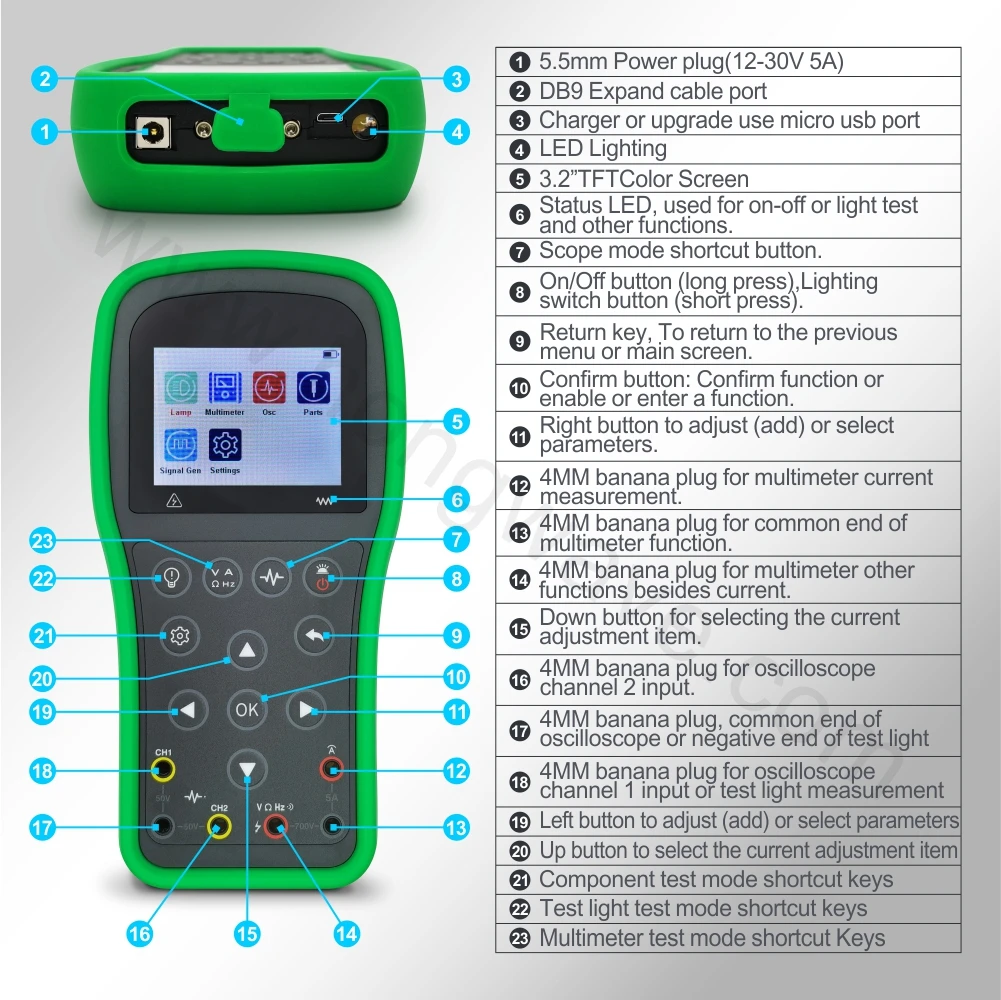 HW-MM01 Multifunction Meter Handheld Digital Bridge LCR Tester High Precision Capacitance Inductance Resistance LCR Meter