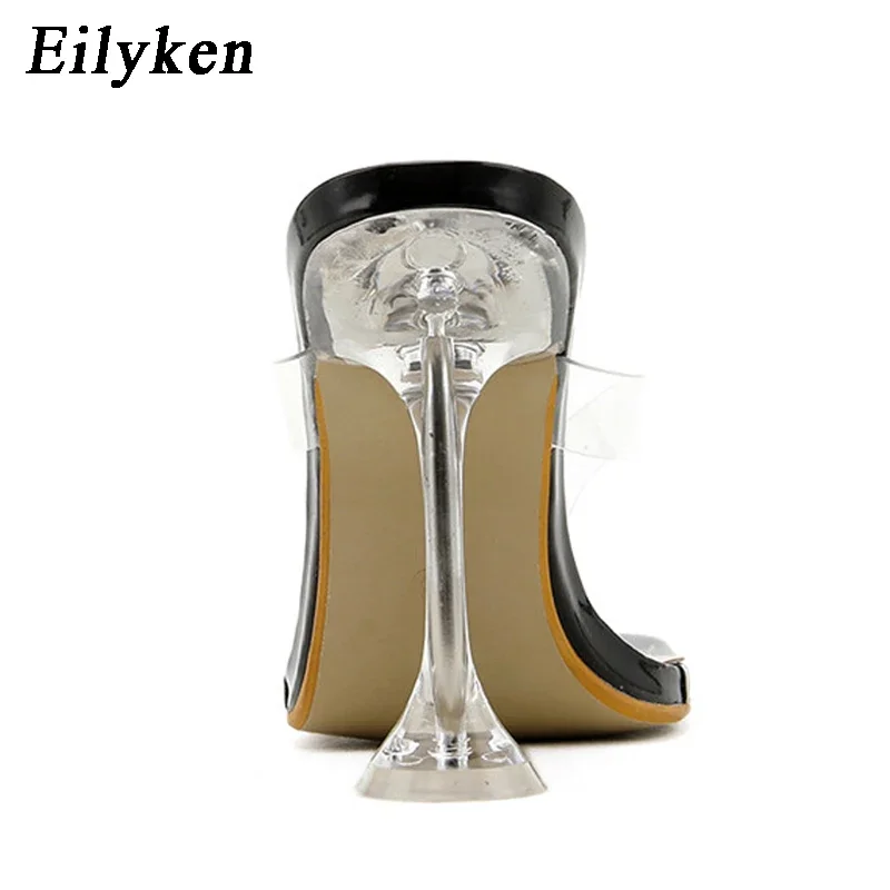 Eilyken Summer Outdoor Slippers Women PVC Transparent Jelly Sandals Fashion Clip Toe Crystal Perspex Heels Flip Flops Shoes