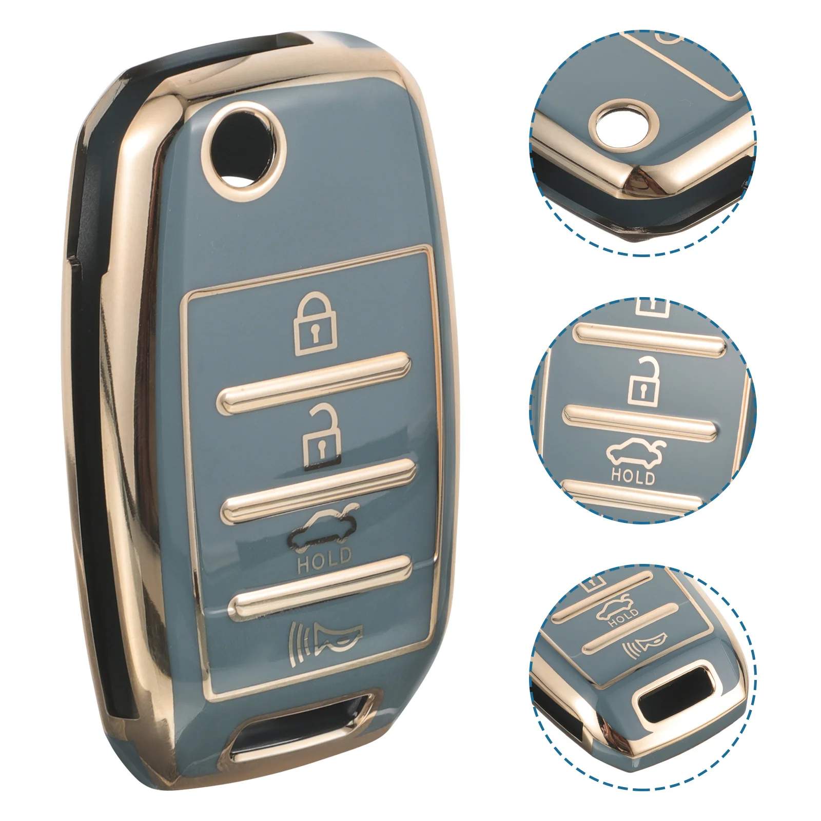 

Key Fob Case Car Key Cover Soft Tpu Protective Holder Shell Perfect Fit Compatible for K3 Keyfob Keychains Covers