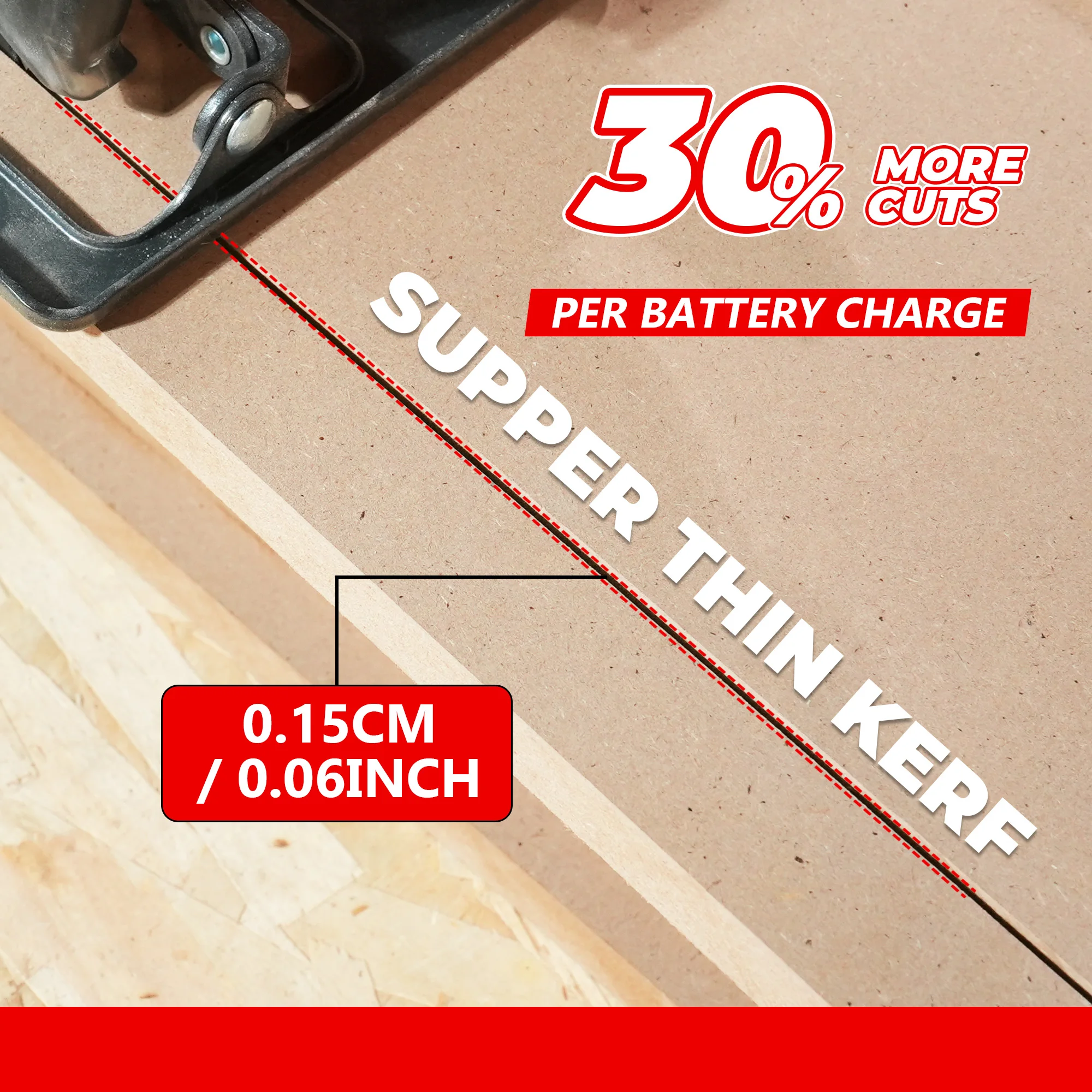 EZARC Circular Saw Blade 60T – 10X Life, Ultra-Thin 1.5mm Kerf, Non-Stick Coating, 7-1/4 Inch 2Pcs Wood Cutting Blades